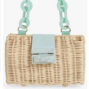 Mint Green Woven Handbag